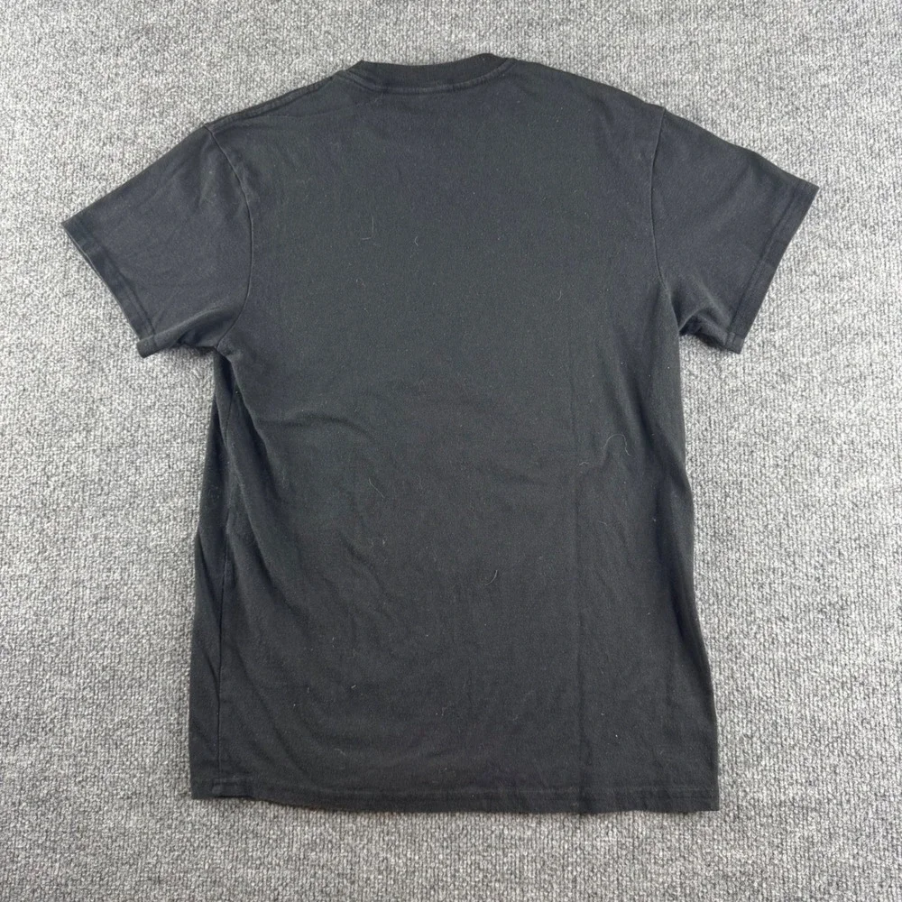 Crocodile Graphic T-Shirt Black Checkered 80s Style Retro Gator Tee Mens Medium